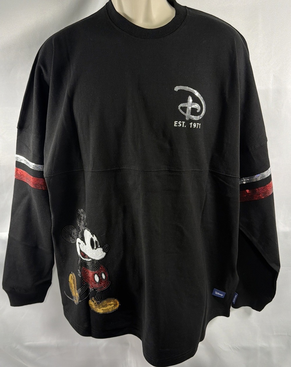 Walt Disney World XXL Mickey Sequin Spirit Jersey Black Adult  NWT Sparkle